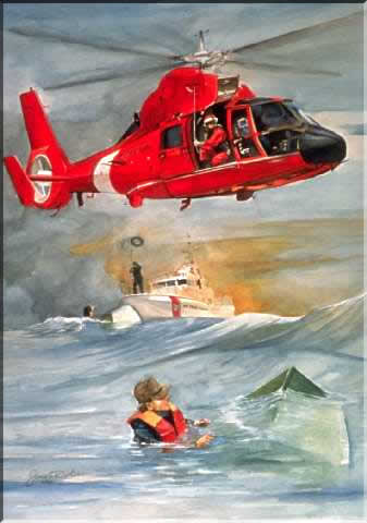 Rescue off the coast of Long Island, New York.